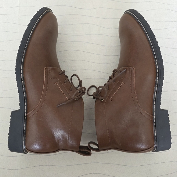 GUESS Mens Faux Leather Brown Ankle Dress Boots Shoes GMTINLY-R Size 8.5 NEW main image 9